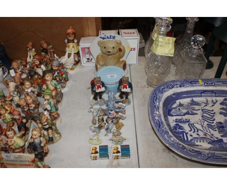 A quantity of various Wade whimsy's; and Wade Newark figures ; a Wade Collectables plaque 