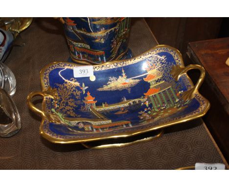 A Wilshaw & Robinson Carlton ware comport decorated in the barge pattern, 32cm wide x 9cm high 