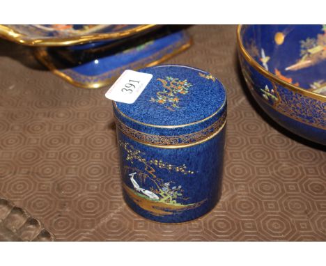 A Carlton ware chinoiserie decorated cylinder box and cover, approx. 9cm high x 8cm dia. 
