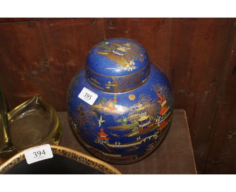 A Wilshaw & Robinson Carlton ware ginger jar and cover decorated in the barge pattern, 20cm high 