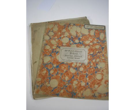 COPY BOOKS : three manuscript school copy books, contemporary wrappers, 4to, c 1840s.
* belonging to Henry William Garrett, o