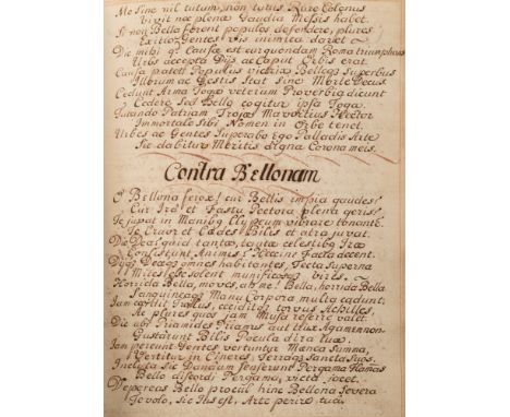 MANUSCRIPT EXERCISE/COPY BOOK : belonging to John Benson, double-sided on 128 leaves in a neat legible hand, cont calf, 4to, 