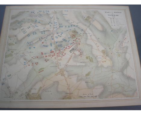 Plan of the Battle of Waterloo in 1815 : hand coloured manuscript map, 370 x 290 mm, f & g.
* attractive example