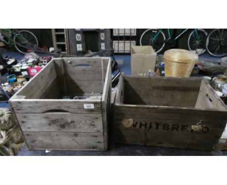 Two Vintage Wooden Boxes to Include Whitbread