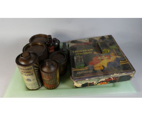 A Tray Containing Various Vintage Tins 