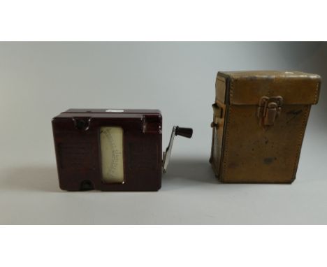 A Vintage Bakelite Megger Resistance Meter in Leather Case 