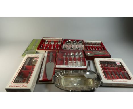 A Tray Containing Collection of Oneida Community Plate Cutlery, Mainly Boxed 
