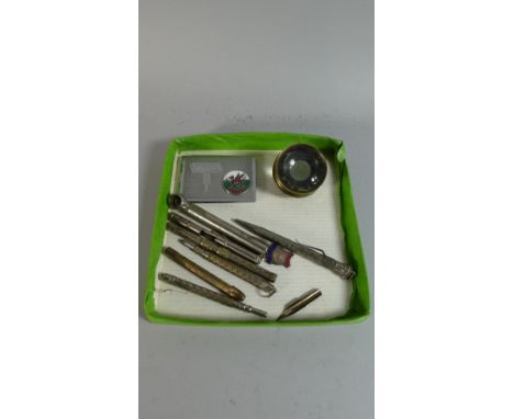 A Collection of Vintage Propelling Pencils, Stamp Holder Etc