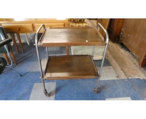 A Vintage Two Tier Trolley with Chromed Ends