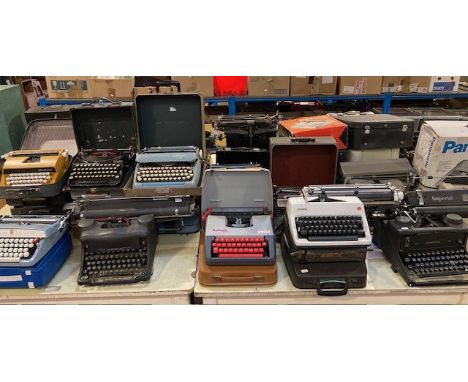 A collection of early 20th century and later typewriters, makers to include - Royal Imperial, Olivetti, Silver-Reed, Underwoo