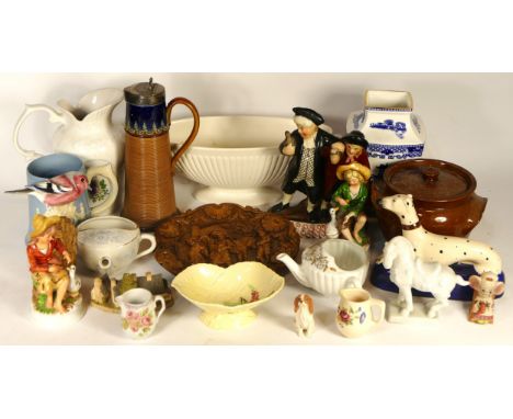 A collection of early 20th century and later ceramics, to include Burslem part dinner service, Mintons cups &amp; saucers, Po