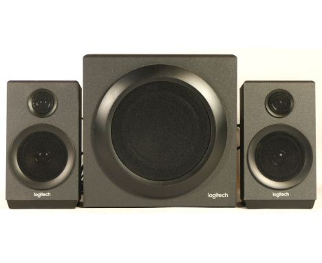 A Logitech z333 2.1 multimedia speaker system 
