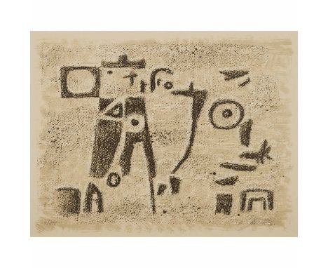 BAUMEISTER, WILLI (1889-1955) "Nicht lässt das Schicksal sich hindern" 1947 Lithografie, Blatt 5 aus der Mappe "Sumerische Le