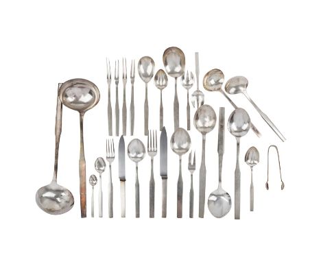 LETTRÉ, EMIL (1876-1954), Tafelbesteck 137 tlg., Silber (800/1000), „Modell-Nr. 6300“, Entwurf 1931, Ausführung Bruckmann & S