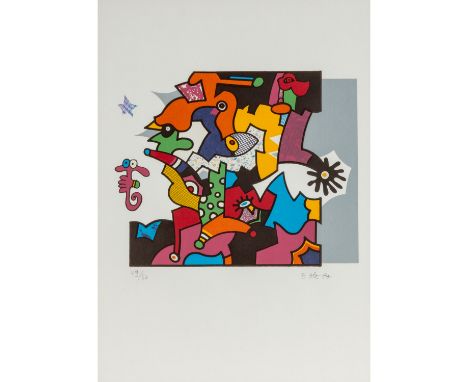 ALT,OTMAR (1942) "Sternengesang" 1980 Farblithografie, Bleistiftsignatur, dat. [19]80, Exemplar: 49/50, HxB: 76,5/56 cm. Rahm
