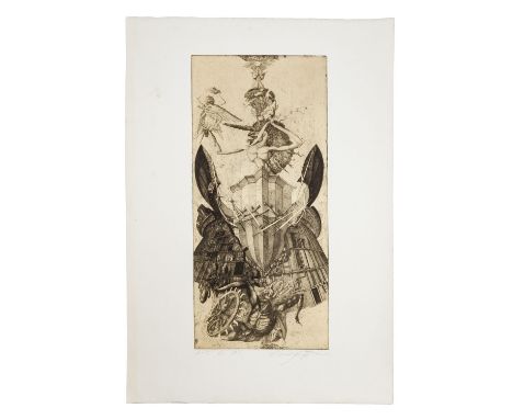 FUCHS, ERNST (1930-2015), “Der Triumpf des Einhorns”, Radierung, mit Bleistift handschriftlich signiert und bezeichnet "A-C /