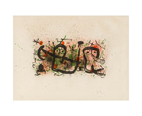 MIRÓ,JOAN (1893-1983) "Ma de Proverbis" 1970 Farblithographie, Bleistift signiert, nummeriert 55/75, HxB: 56,5/76 cm. Rahmen,