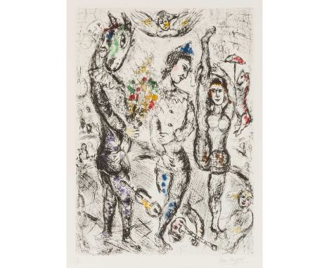 CHAGALL, MARC (1887-1985) "Le Pierrot" 1968 Aquatinta, Radierung in Farben auf Velin, WVZ "Gérald Cramer - Marc Chagall, Tren