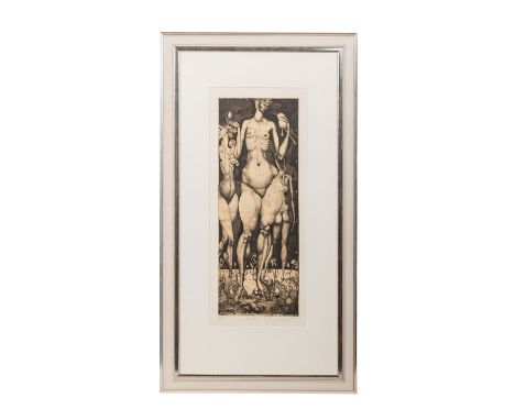 FUCHS, ERNST (1930-2015), „Maibild“, 1949, Radierung, am unteren Rand handschriftlich signiert, nummeriert und betitelt: „Ern