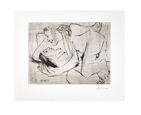 PICASSO, PABLO (1881-1973), "L'Etreinte", 1963, Aquatinta / Rives-Velin, im unteren Teil mit Bleistift signiert und nummerier