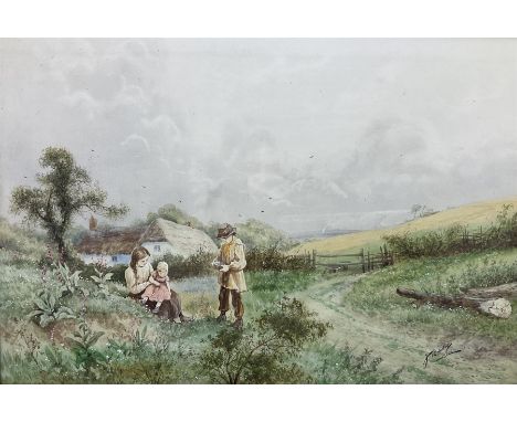 Horace Hammond (AKA James Barclay) (British 1842-1926): Figures on Country Lane, watercolour signed 30cm x 46cm