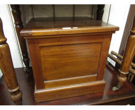 Late Victorian walnut box commode 