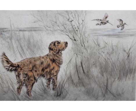 Henry Wilkinson, group of four signed Limited Edition etchings, sporting scenes with gun dogs and shooter taking aim at a phe