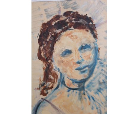 Sidney Horne Shepherd, signed oil on paper, head and shoulder portrait of a young lady, 28 x 21cm 