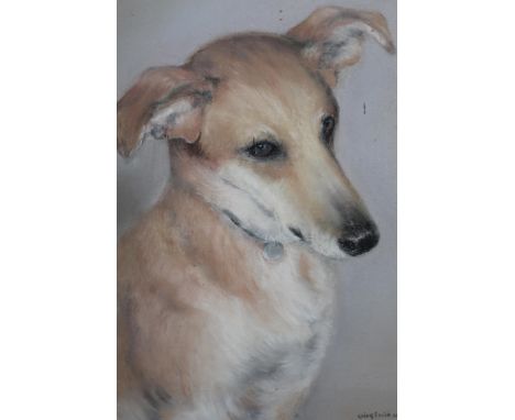 Virginia Walters, pastel portrait of a dog  ' Jake ', 28 x 22cm, another, head and shoulder portrait of a Golden Retriever ' 