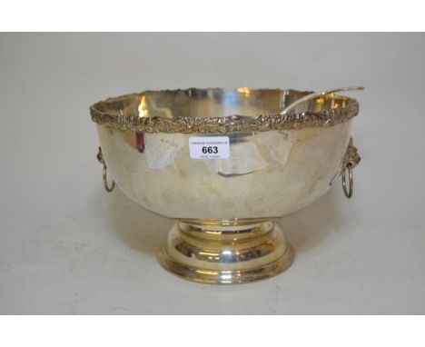 Silver plated pedestal punch bowl with ladle 