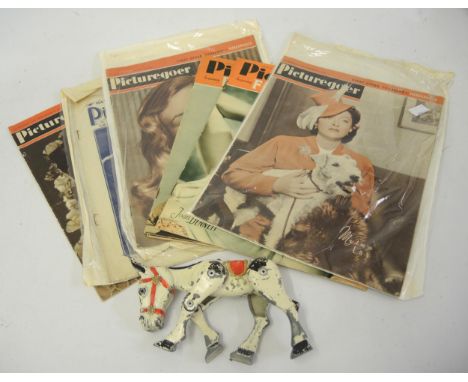 Mid 20th Century articulated and painted metal ' Muffin the Mule ' puppet, together with six editions of Picturegoer magazine