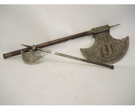 Burmese ceremonial axe and a similar hand axe 
