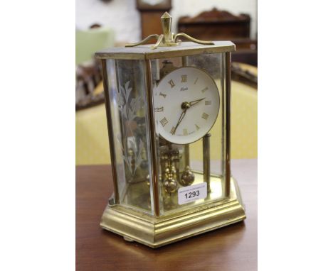 1950's Brass cased six glass anniversary clock by Kundo 