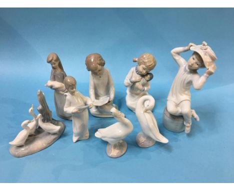 Eight various figures, Lladro etc.