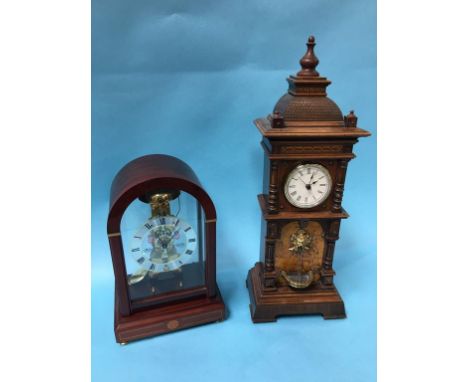 Sewills mahogany mantle clock and one other