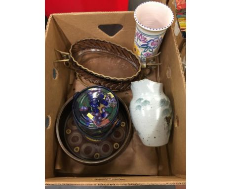 Box assorted including Poole vase etc.