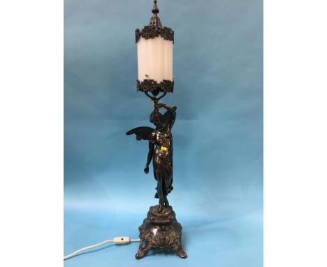 Spelter figural lamp