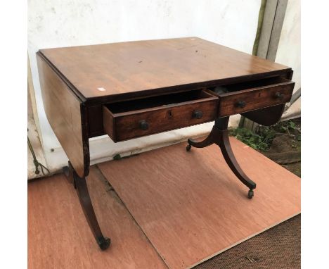 19th century mahogany sofa table 146cm x 70cm x 70cm