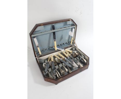 Two canteens of silver plated flatware (2)