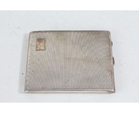 George V silver cigarette case, Birmingham 1932, maker Joseph Gloster Ltd. the engine turned exterior with vacant rectangular
