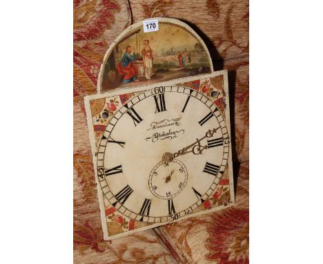 Antique longcase clock face and movement, Kneeshaw, Stokesley.