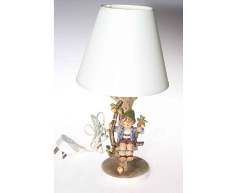 Hummel Boy in Apple Tree table lamp, 19cm.