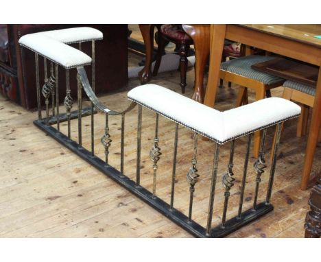 Wrought iron club fender, 58cm by 164cm by 51cm.