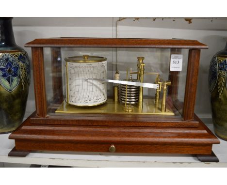 A modern mahogany cased barograph.