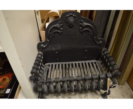 A cast iron fire grate.