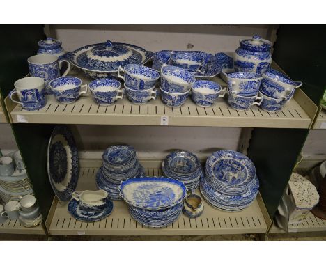 A quantity of Spode Italian pattern blue and white china etc.