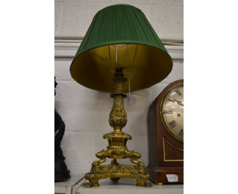 A good cast brass table lamp.