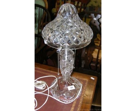 Cut crystal two light table lamp