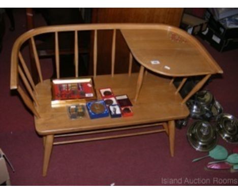 A Retro light Ercol telephone seat