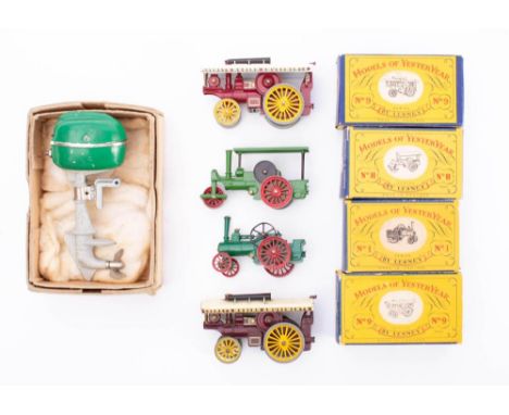 Lesney Models of Yesteryear. A boxed group of four: comprising No. 1 Traction Engine. two Y-9 Fowler 'Big Lion' Showman's Eng